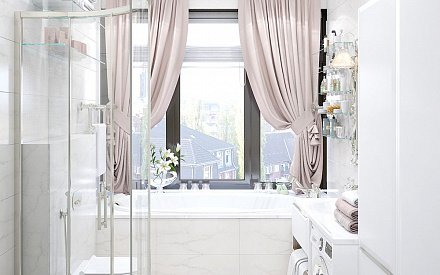Дизайн интерьера ванной в трёхкомнатной квартире 74 кв.м в современном стиле с элементами ар-деко18