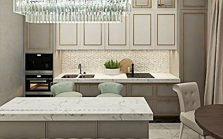Дизайн интерьера кухни в трёхкомнатной квартире 95 кв.м в стиле ар-деко12