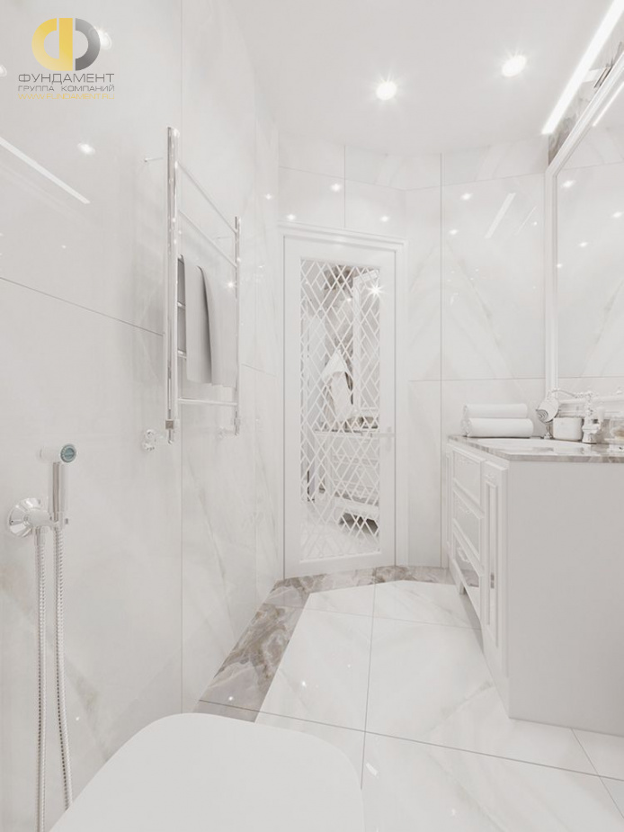 Дизайн интерьера ванной в 4-комнатной квартире 126 кв. м в стиле неоклассика 24