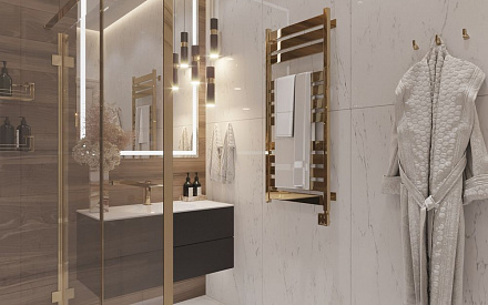 Дизайн интерьера ванной в 6-комнатной квартире 196 кв. м в стиле классика и прованс 25