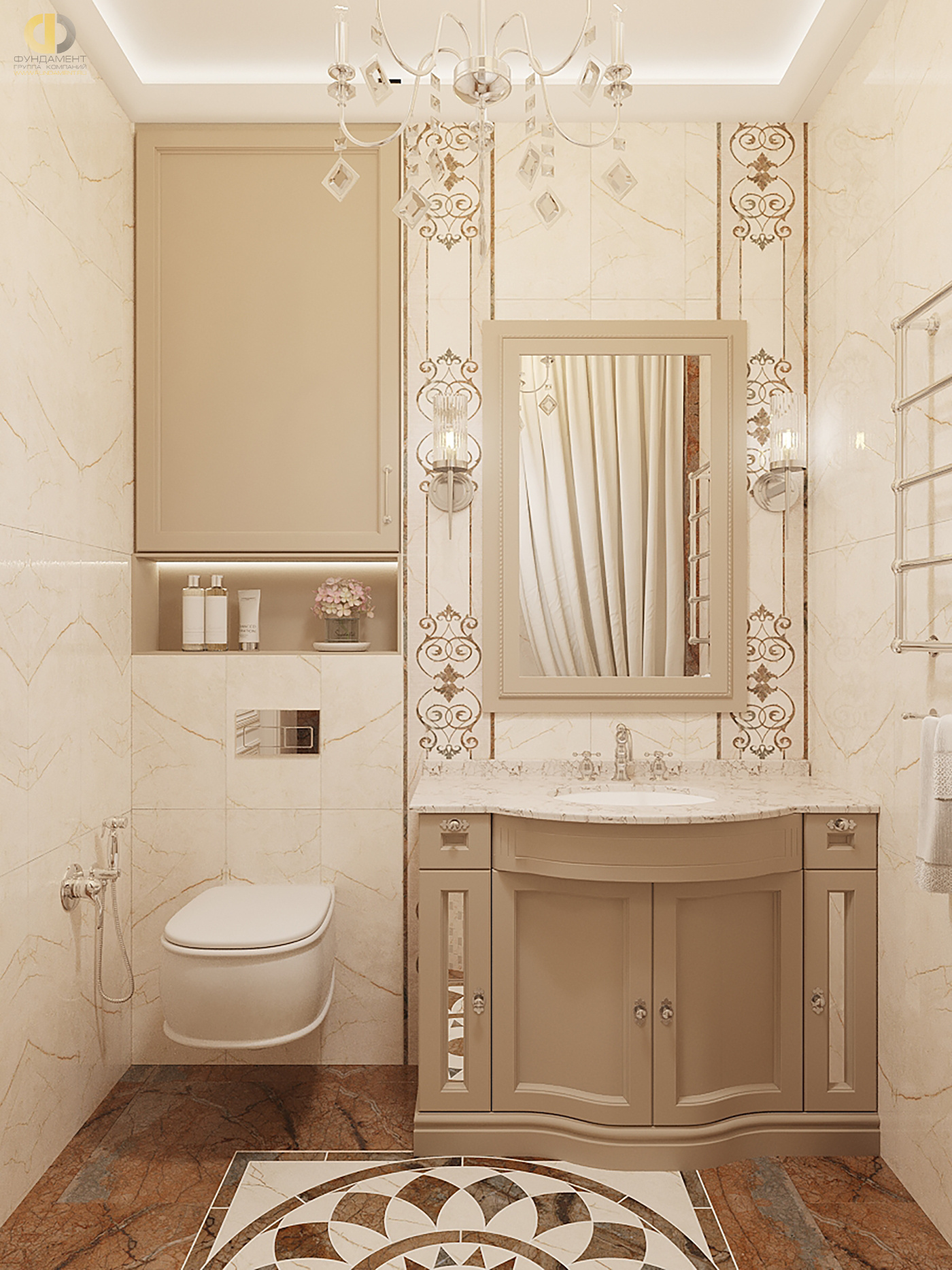 Дизайн ванной в стиле классическом – фото 101