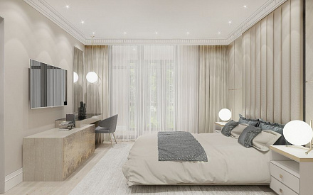 Дизайн интерьера спальни в пятикомнатной квартире 155 кв.м в стиле неоклассика13