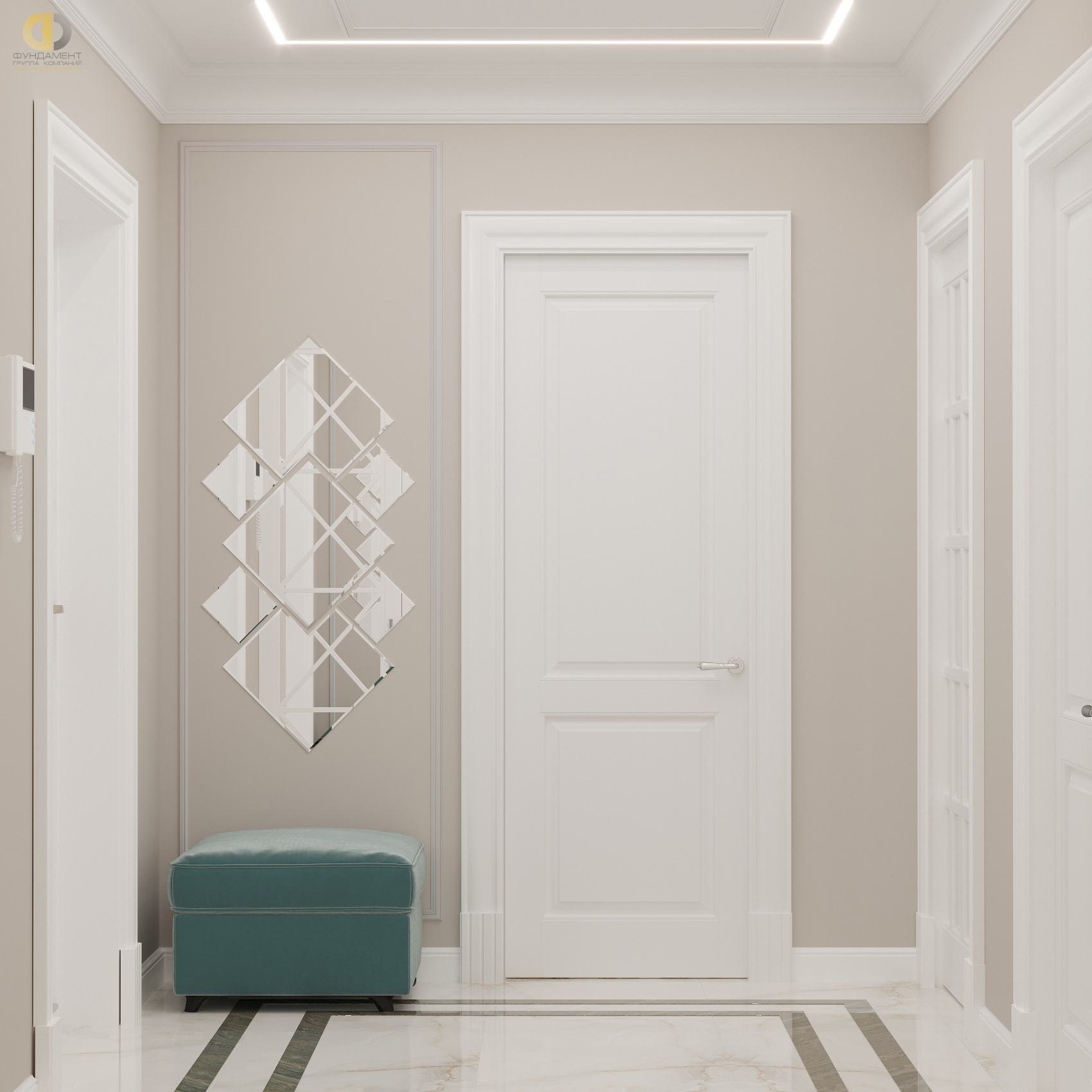 Дизайн коридора в  цвете - фото