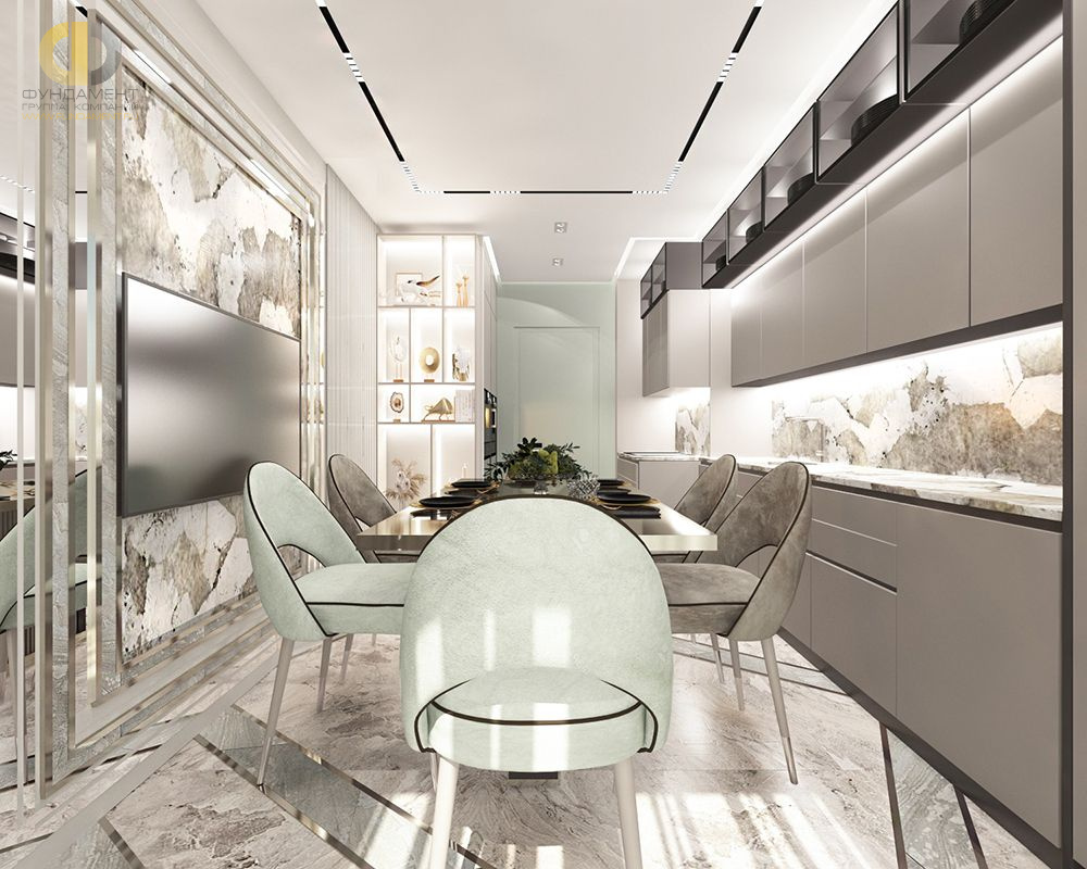 Кухня в стиле дизайна эклектика по адресу МО, г. Реутов, Юбилейный проспект, дом 47, 2021 года