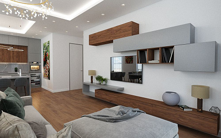 Дизайн интерьера гостиной в трёхкомнатной квартире 125 кв.м в современном стиле14