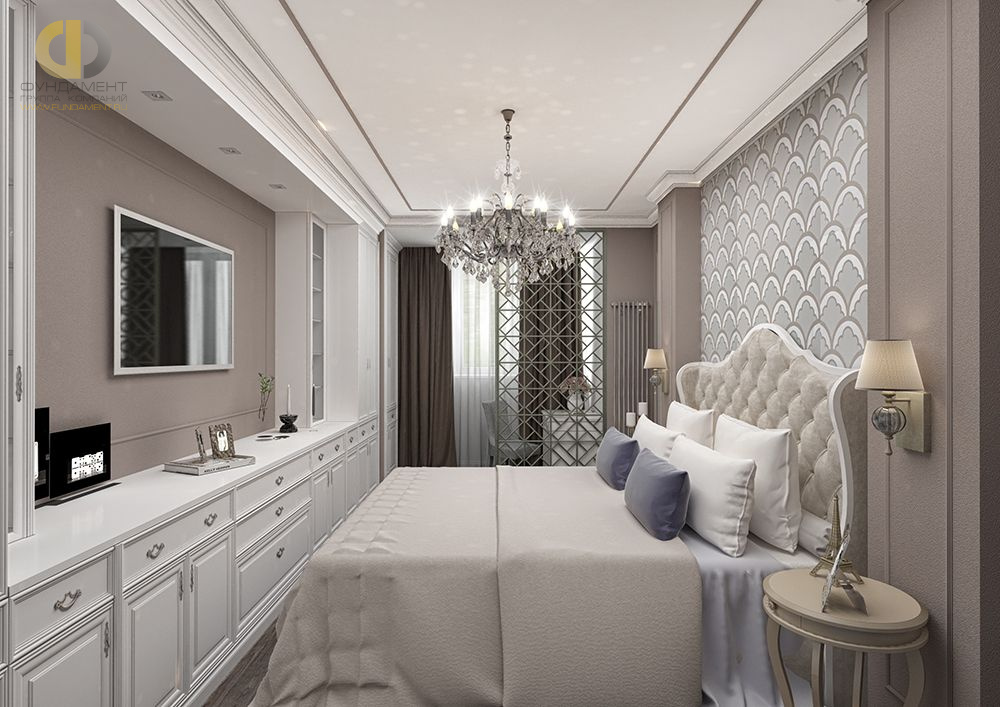 Спальня в стиле дизайна современный по адресу г. Москва, Жулебинский бульвар, д. 5, 2019 года