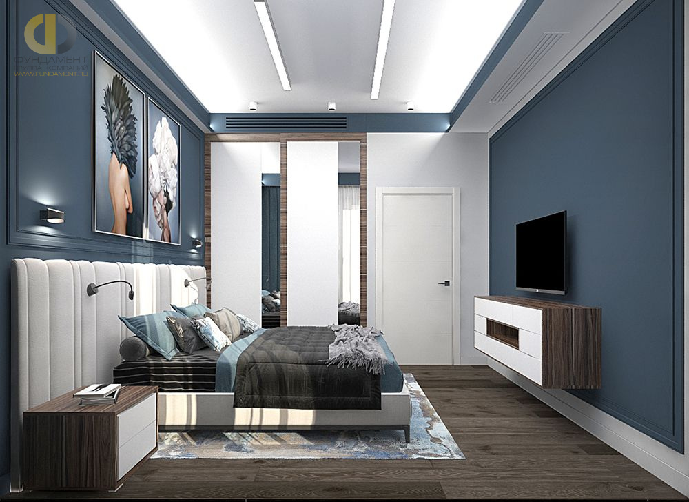Дизайн интерьера спальни в четырёхкомнатной квартире 107 кв.м в современном стиле2