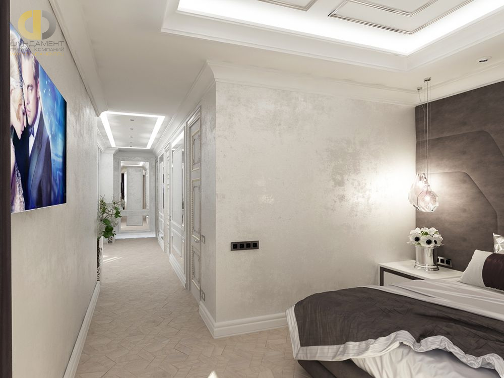Спальня в стиле дизайна классицизм по адресу г. Москва, набережная Академика Туполева, д. 15, 2018 года
