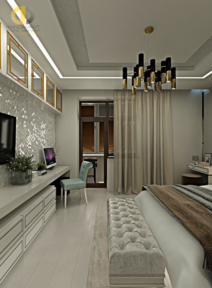 Дизайн интерьера спальни в трёхкомнатной квартире 95 кв.м в стиле ар-деко18