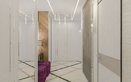 Дизайн интерьера коридора в пятикомнатной квартире 108 кв. м в современном стиле 7