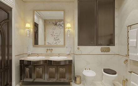 Дизайн интерьера ванной в четырёхкомнатной квартире 163 кв.м в классическом стиле21