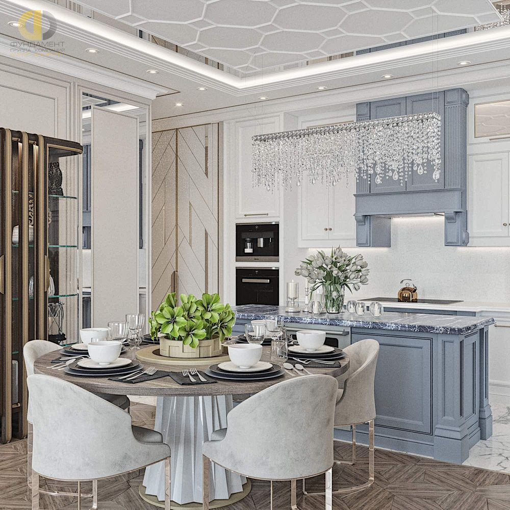 Кухня в стиле дизайна арт-деко (ар-деко) по адресу г. Москва, Шелепихинская наб. , д. 34, 2019 года