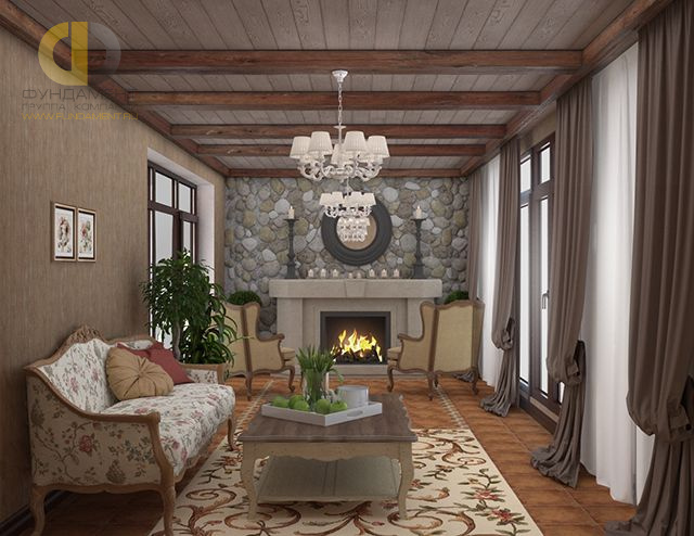 Дизайн гостиной в шоколадном цвете - фото