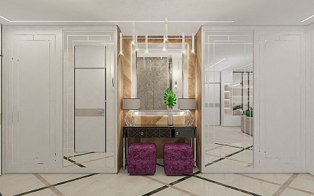 Дизайн интерьера коридора в пятикомнатной квартире 108 кв. м в современном стиле 5