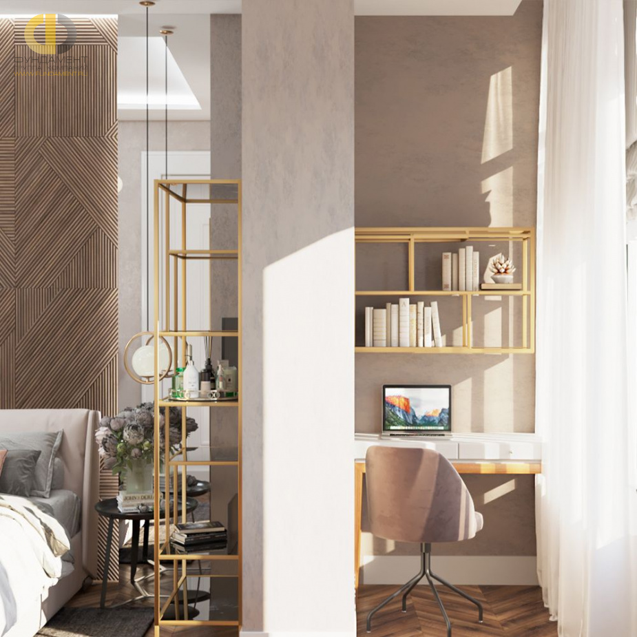 Дизайн интерьера спальни в четырёхкомнатной квартире 98 кв.м в стиле ар-деко22