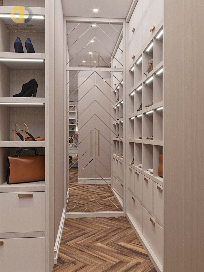 Дизайн интерьера гардероба в 3-комнатной квартире 146 кв. м в стиле неоклассика 12