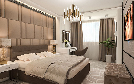 Дизайн интерьера спальни в трёхкомнатной квартире 117 кв.м в современном стиле12