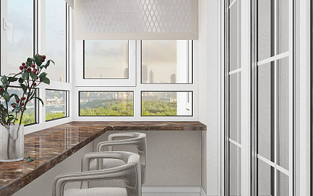 Дизайн интерьера балкона в трёхкомнатной квартире 110 кв.м в стиле современная классика16