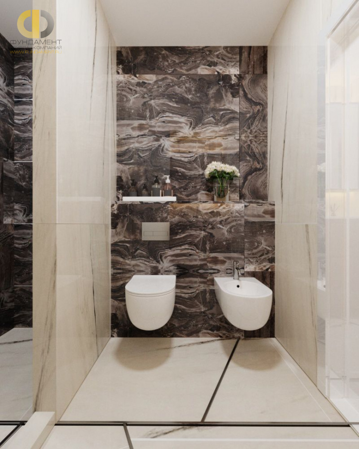 Дизайн интерьера ванной в двухкомнатной квартире 78 кв.м в современном стиле 10