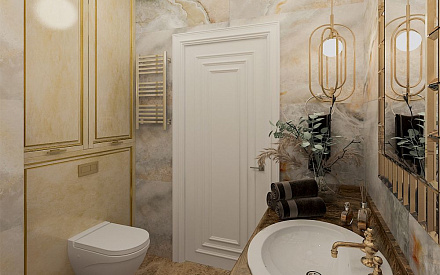 Дизайн интерьера ванной в 2-комнатной квартире 71 кв. м в стиле неоклассика 16