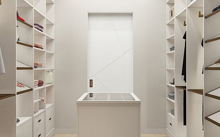 Дизайн интерьера гардероба в трёхкомнатной квартире 135 кв.м в современном стиле5