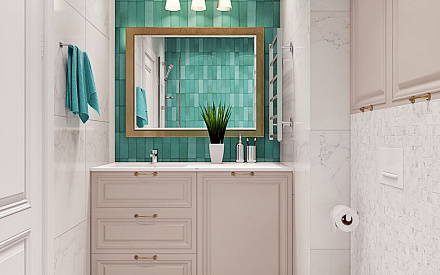 Дизайн интерьера ванной в трёхкомнатной квартире 65 кв.м в стиле ар-деко16