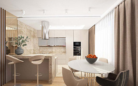 Дизайн интерьера кухни в трёхкомнатной квартире 95 кв.м в современном стиле2