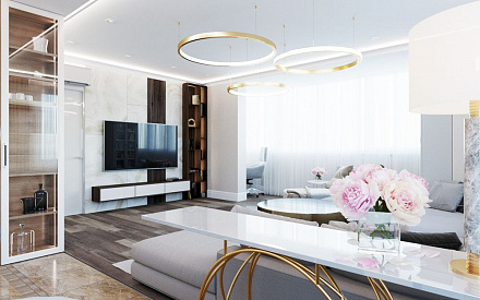 Дизайн интерьера гостиной в трёхкомнатной квартире 131 кв.м в современном стиле12