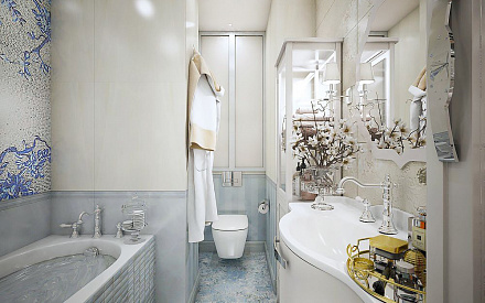 Дизайн интерьера ванной в четырёхкомнатной квартире 127 кв.м в стиле неоклассика22