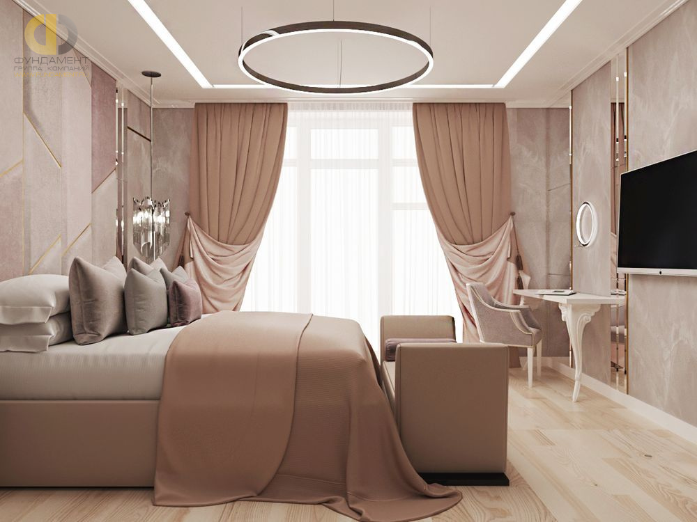 Спальня в стиле дизайна современный по адресу МО, Истринский район, Ильинское, Новорижское шоссе, 29 км от МКАД, 2019 года