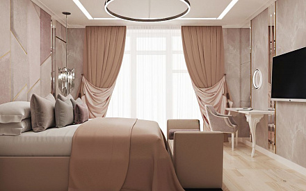 Дизайн интерьера спальни в доме 278 кв.м в стиле ар-деко30