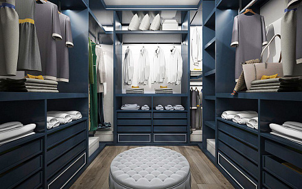 Дизайн интерьера гардероба четырёхкомнатной квартире 142 кв. м в стиле неоклассика 33