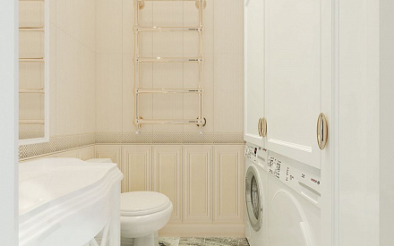 Дизайн интерьера ванной в двухкомнатной квартире 71 кв.м в стиле неоклассика 9