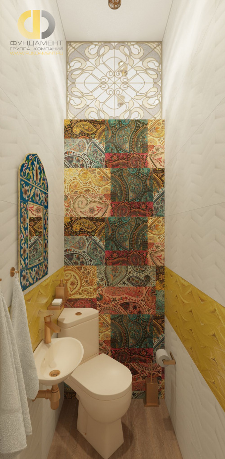 Дизайн ванной в 6-комнатной квартире 150 кв. м в стиле эклектика