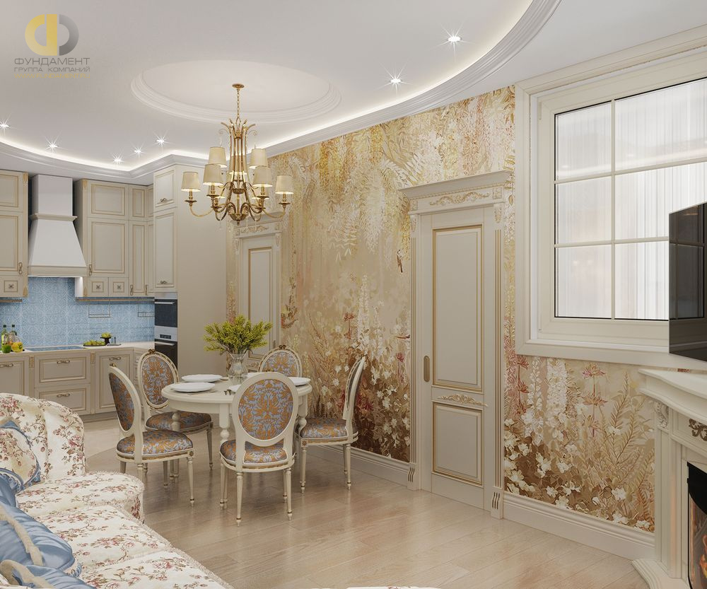 Кухня в стиле дизайна классицизм по адресу г. Москва, ул. Верхняя, д. 20, корп. 1, 2019 года