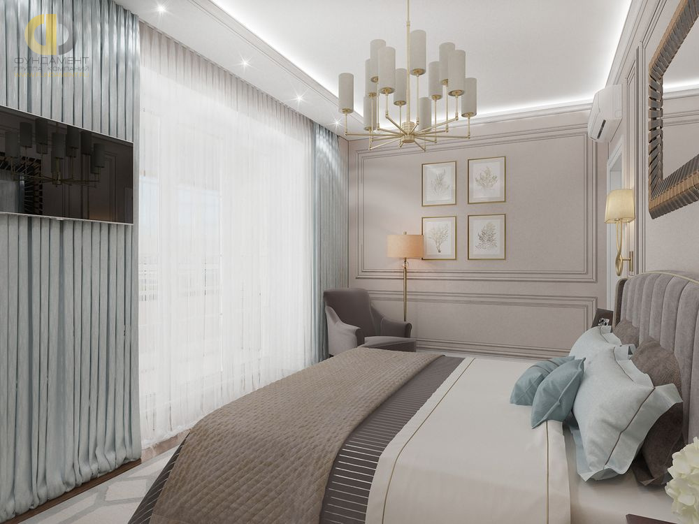 Спальня в стиле дизайна современный по адресу г. Москва, Мичуринский пр. , д. 26, 2019 года