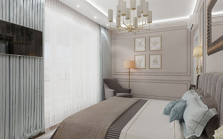 Дизайн интерьера спальни в трёхкомнатной квартире 110 кв.м в стиле современная классика18