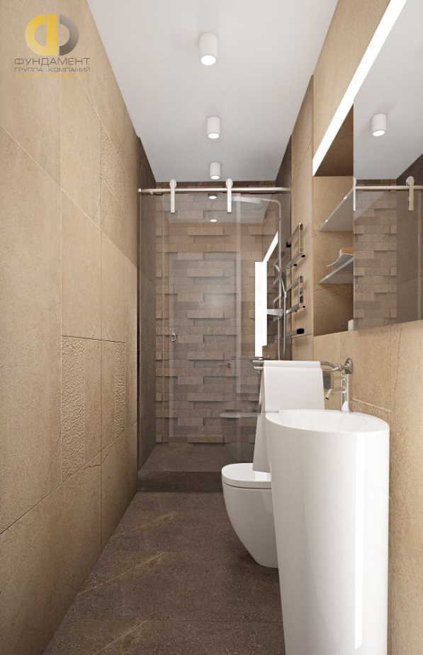 Дизайн интерьера ванной в трёхкомнатной квартире 95 кв.м в современном стиле16