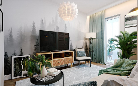 Дизайн интерьера спальни в 5-комнатной квартире 123 кв.м в скандинавском стиле