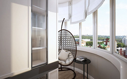 Дизайн интерьера балкона четырёхкомнатной квартире 142 кв. м в стиле неоклассика 18