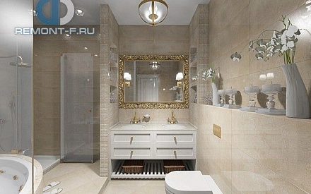 Дизайн ванной в 4-комнатной квартире 106 кв. м в стиле неоклассика