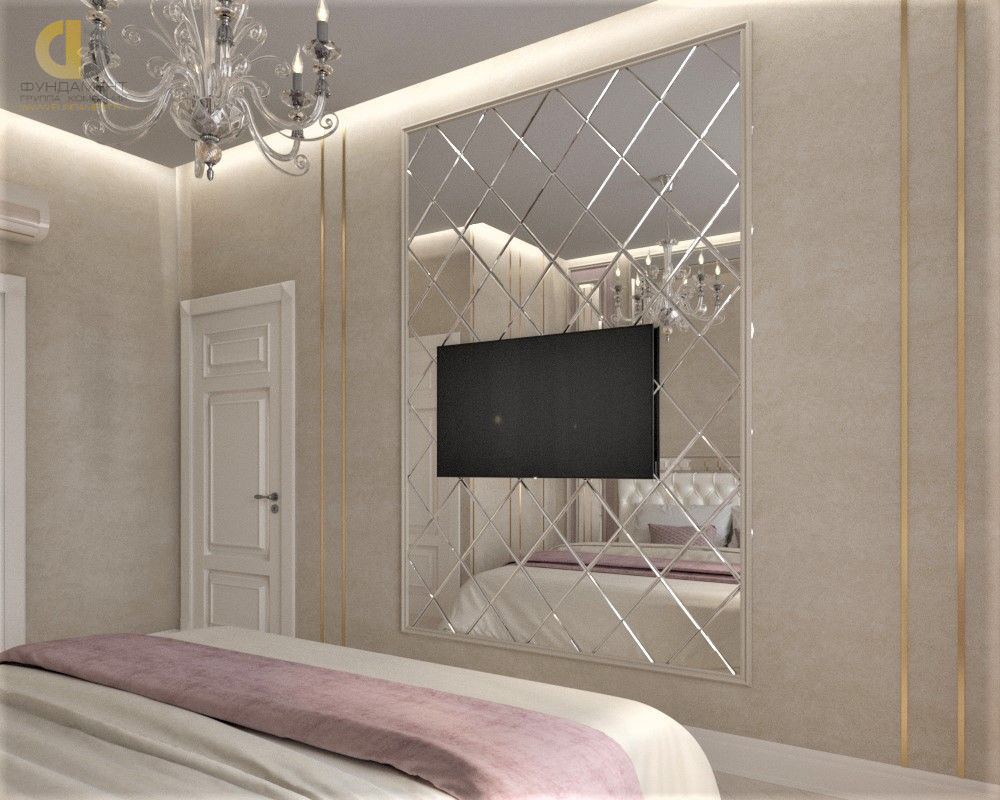 Спальня в стиле дизайна неоклассика по адресу Шелепихинская набережная, 34, 2020 года