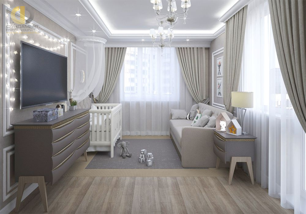 Дизайн интерьера детской в 5-комнатной квартире 245 кв.м в стиле неоклассика