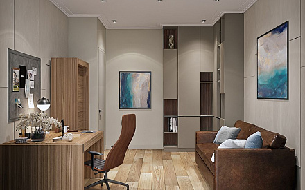 Дизайн интерьера кабинета в трёхкомнатной квартире 135 кв.м в современном стиле18