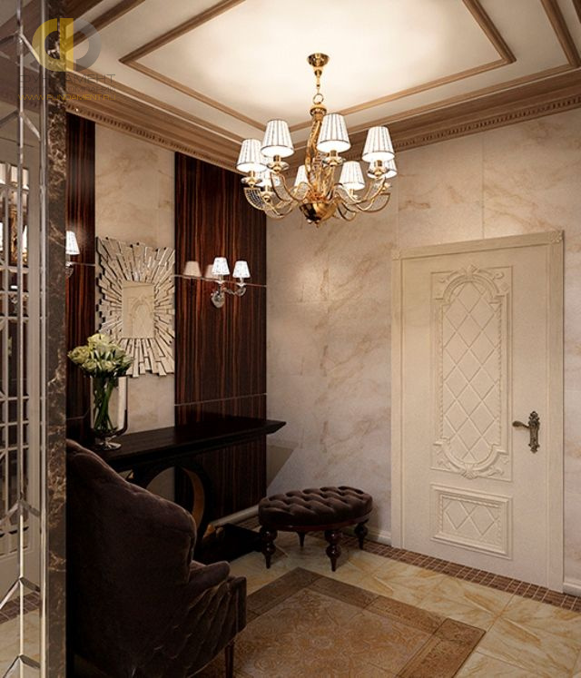Дизайн коридора в шоколадном цвете - фото