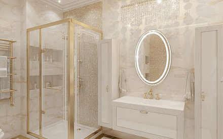 Дизайн интерьера ванной в четырёхкомнатной квартире 163 кв.м в классическом стиле6