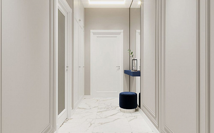 Дизайн интерьера коридора в двухкомнатной квартире 47 кв.м в стиле современная классика2