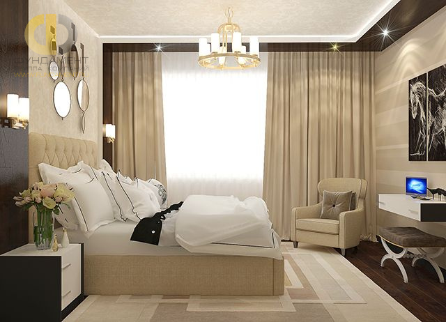 Спальня в стиле дизайна современный по адресу г. Красногорск, ул. Речная, д. 20, к. 4, 2017 года