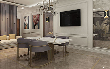 Дизайн интерьера кабинета в офисе в стиле современная классика4