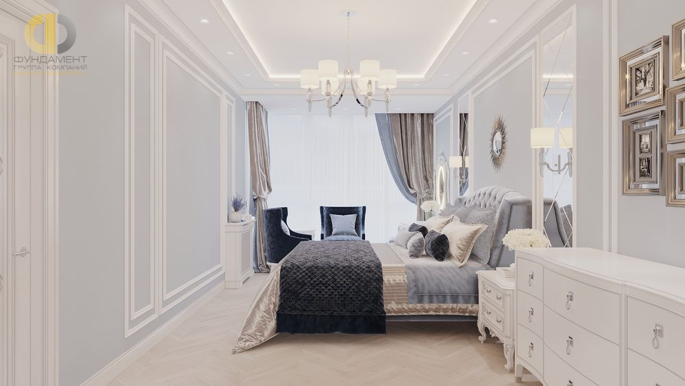 Спальня в стиле дизайна прованс по адресу г. Москва, ул. Живописная, д. 21, 2020 года